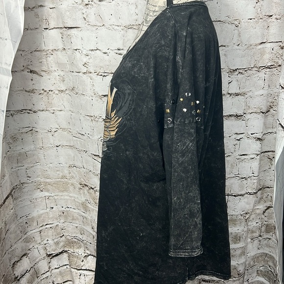 Harley-Davidson Women’s 2X | 3/4 Sleeve | RAF Mildenhall Military | Studded Top - Picture 5 of 14